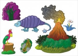 Dinozaury 2   S  - 70 x 50 cm.