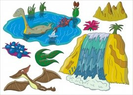 Dinozaury 4   S  - 70 x 50 cm.